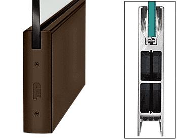 CRL Oil Rubbed Bronze 10" Square Style Door Rail without Lock for 3/4" Glass - Custom Length
