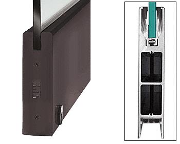 CRL Dark Bronze 10" Square Single Door Rail With Lock for 3/4"(19mm) Glass - 35-3/4" Length