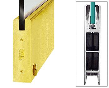 CRL Polished Brass 10" Square Single Door Rail With Lock for 3/4"(19mm) Glass - 35-3/4" Length