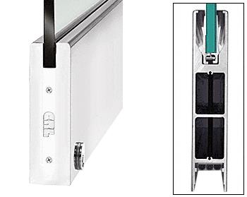 CRL Polished Stainless 10" Square Single Door Rail With Lock for 3/4"(19mm) Glass - 35-3/4" Length