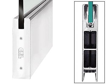 CRL Polished Stainless 10" Square Single Door Rail without Lock for 3/4" Glass - 35-3/4" Length