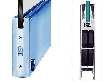 CRL Custom Color 10" Square Single Door Rail with Lock for 1/2" Glass - Custom Length