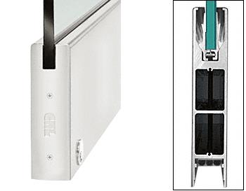 CRL Clear Anodized 10" Square Single Door Rail With Lock for 3/4"(19mm) Glass - 35-3/4" Length