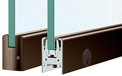 CRL Dark Bronze Low Profile Door Rail With Lock - 35-3/4" Length