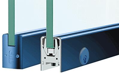 CRL Custom Painted Low Profile Custom Length Door Rail With Lock for 1/2" Glass