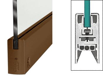 CRL Oil Rubbed Bronze 4" Square Style Door Rail with Lock for 3/4" Glass - Custom Length
