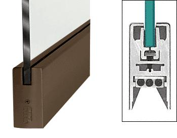CRL Oil Rubbed Bronze 4" Square Style Door Rail without Lock for 3/4" Glass - Custom Length