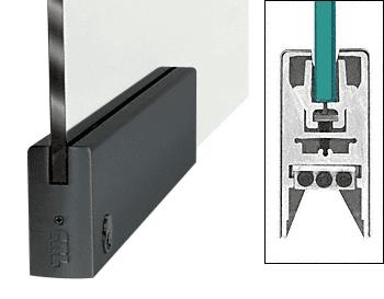 CRL Black 9-1/2" Door Rail Squared Style with Lock