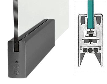 CRL Black 9-1/2" Patch Door Rail Squared Style for 1/2" Glass Without Lock