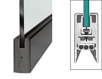 CRL Black 4" Square Style Door Rail without Lock for 3/4" Glass - Custom Length
