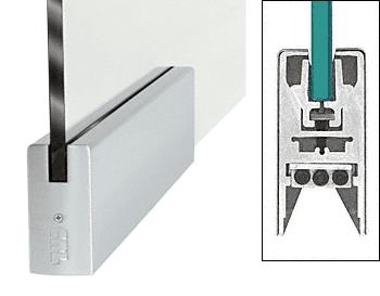 CRL Brushed Stainless 9-1/2" Patch Door Rail Squared Style for 1/2" Glass Without Lock