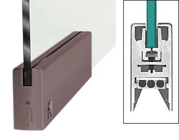 CRL Duranodic Bronze 9-1/2" Door Rail Squared Style for 3/8" Glass With Lock