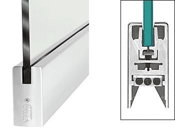 CRL Polished Stainless 35-3/4" Single Door Rail Square Style without Lock - for 3/8" Glass