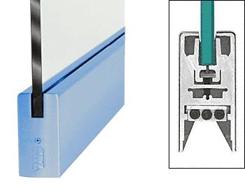 CRL Custom Color 4" Square Style Door Rail without Lock for 1/2" Glass - Custom Length