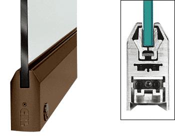 CRL Oil Rubbed Bronze 4" Custom Length Tapered Style Door Rail with Lock for 3/8" Glass