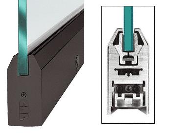 CRL Oil Rubbed Bronze 4" Tapered Door Rail Without Lock for 3/4" Glass - Custom Length