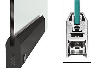 CRL Black 9-1/2" Door Rail Tapered Style for 1/2" Glass with Lock