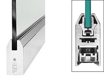 CRL Polished Stainless 4" Tapered Door Rail With Lock for 3/8" Glass - 35-3/4" Length