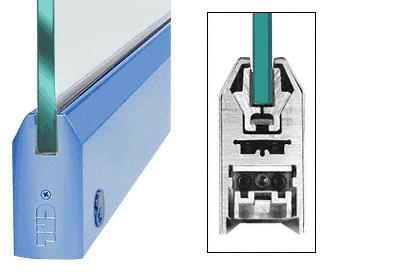 CRL Custom Painted 4" Tapered Door Rail With Lock for 3/4" Glass - Custom Length