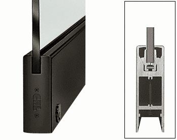 CRL Oil Rubbed Bronze 6" Custom Length Square Style Door Rail with Lock for 1/2" Glass