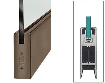 CRL Oil Rubbed Bronze 6" Custom Length Square Style Door Rail without Lock for 3/8" Glass