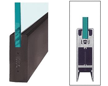 CRL Oil Rubbed Bronze 6" Square Door Rail Without Lock for 3/4" Glass - Custom Length