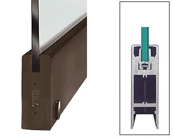 CRL Oil Rubbed Bronze 6" Custom Length Square Style Door Rail with Lock for 3/8" Glass