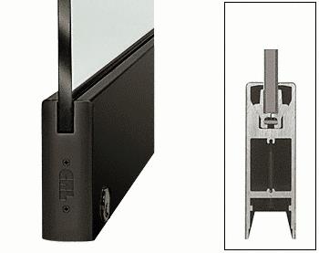 CRL Black 35-3/4" Single Door Rail 6" Square Style with Lock - for 3/8" Glass