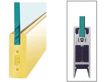 CRL Polished Brass 6" Square Door Rail Without Lock for 3/4" Glass - Custom Length
