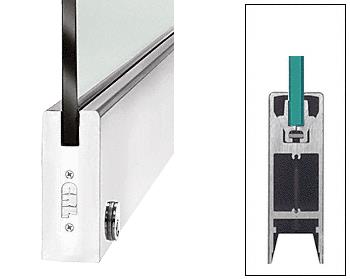 CRL Polished Stainless 10" Square Single Door Rail with Lock for 3/4" Glass - Custom Length