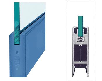CRL Custom Painted 6" Square Door Rail Without Lock for 3/4" Glass - Custom Length