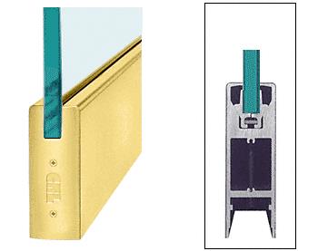 CRL Satin Brass 6" Square Door Rail Without Lock for 3/4" Glass - Custom Length