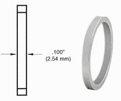 CRL Brushed Stainless .100" Straight Cylinder Ring