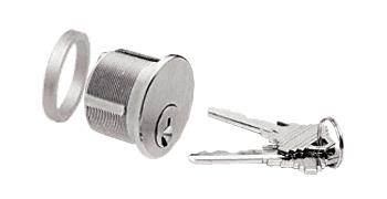 CRL Brushed Stainless Keyed Cylinder for Center Lock with Deadlatch