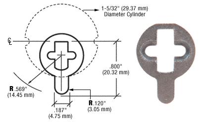 CRL AR MS Style Cam for Use With Mortise Cylinder