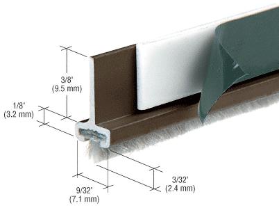 CRL Bronze Anodized Pile Weatherstrip for Door Rails - 12 ft Long