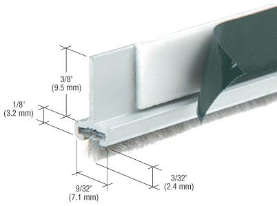 CRL Satin Anodized Pile Weatherstrip for Single Door Rails - Set of 2