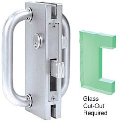 CRL 4"x10" Non-Handed Brushed Stainless Finish Center Lock with Deadthrow Latch