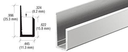 CRL Canadian Style Brite Anodized 1/4" Deep Nose "J" Channel - 12 ft