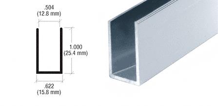 CRL Satin Anodized 1/2" Aluminum "U" Channel - 12 ft long