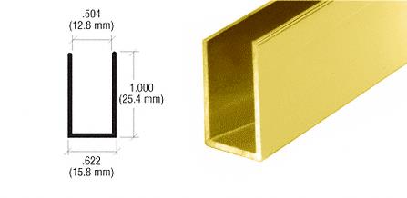CRL Brite Gold 1/2" Aluminum "U" Channel - 12 ft long