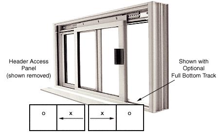 CRL DW Series Manual Deluxe Sliding Service Window OX or XO Satin Anodized without Screen