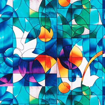 Dove Stained Glass Decorative Window Film 36" Wide x 28" Long