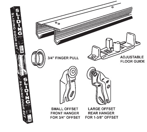 E-Z Roll Sliding Door Track Set - 46-1/2" Track for 4 ft Door Opening
