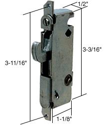 1/2" Wide, Round End Face Plate, Mortise Lock with 45 Degree Keyway for W&F Doors