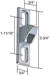 CRL 3/4" Wide Chrome Lock Keeper; 1-11/16" Screw Hole