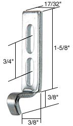 CRL Lock Keeper, 3/4" Screw Holes, 17/32" Wide, 3/8" Grip