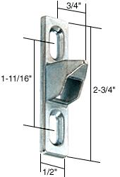 1/2" Wide Chrome Lock Keeper; 1-11/16" Screw Hole