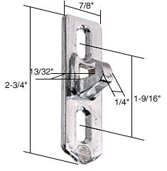 CRL 7/8" Wide Chrome Lock Keeper; 1-9/16" Screw Hole for Daryl Industries