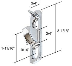 CRL 3/4" Wide Chrome Lock Keeper; 1-11/16" Screw Hole